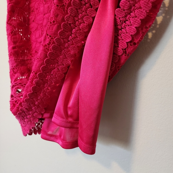 Pink Lace Dress by Laundry by Shelli Segal Size 6 - Picture 5 of 8